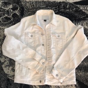 White Waxed Denim Guess Jacket